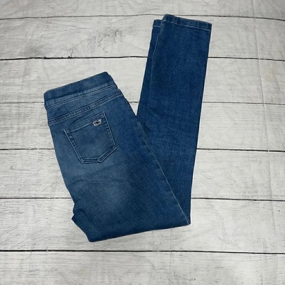 Vineyard Vines Girls Elastic Waist Pull-On Adjustable Waist Denim Jeans sz 12